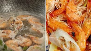 清水煮蝦時，不要只會加蔥薑了，再多加一味料，蝦肉鮮香無腥味