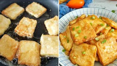 煎豆腐粘鍋怎麼辦，教你做法，不粘鍋不易碎，金黃有食欲