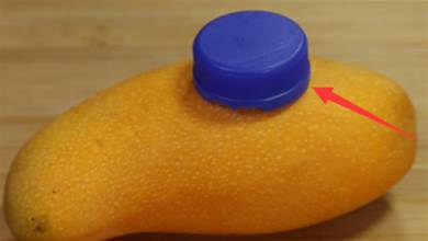 在芒果上放一個瓶蓋，原來這麼好用，剝皮不臟手不流汁