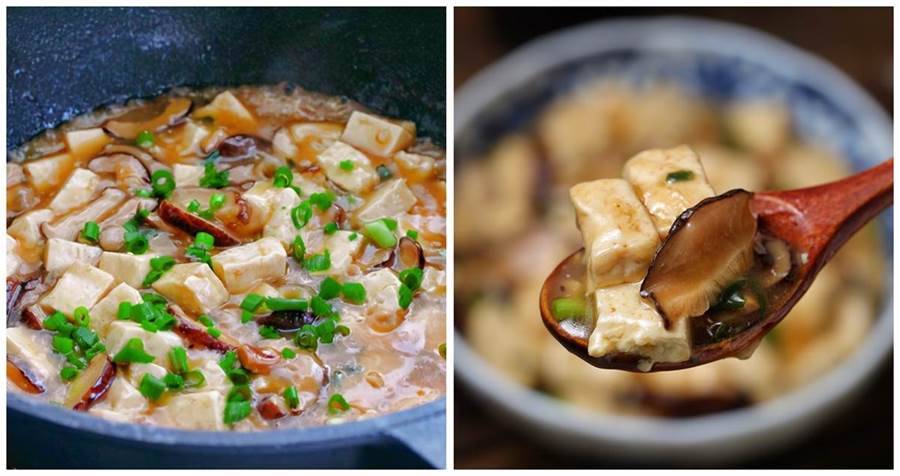 豆腐和香菇是好搭檔，嫩滑鮮美越燉越入味，出鍋香飄四溢比肉好吃